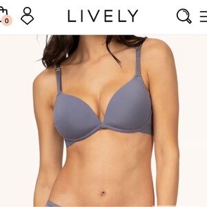 Lively Deep V Demi Wireless Gray Bra